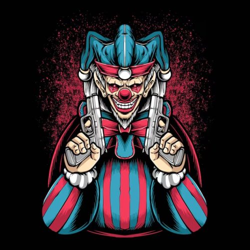 imageye imgi 14 psycho clown holding gun vector 43623 1732